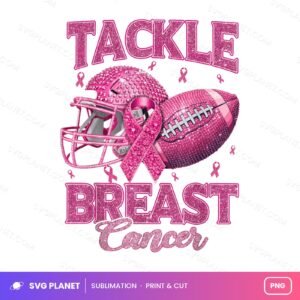 Tackle Breast Cancer Awareness American Football Pink Ribbon PNG