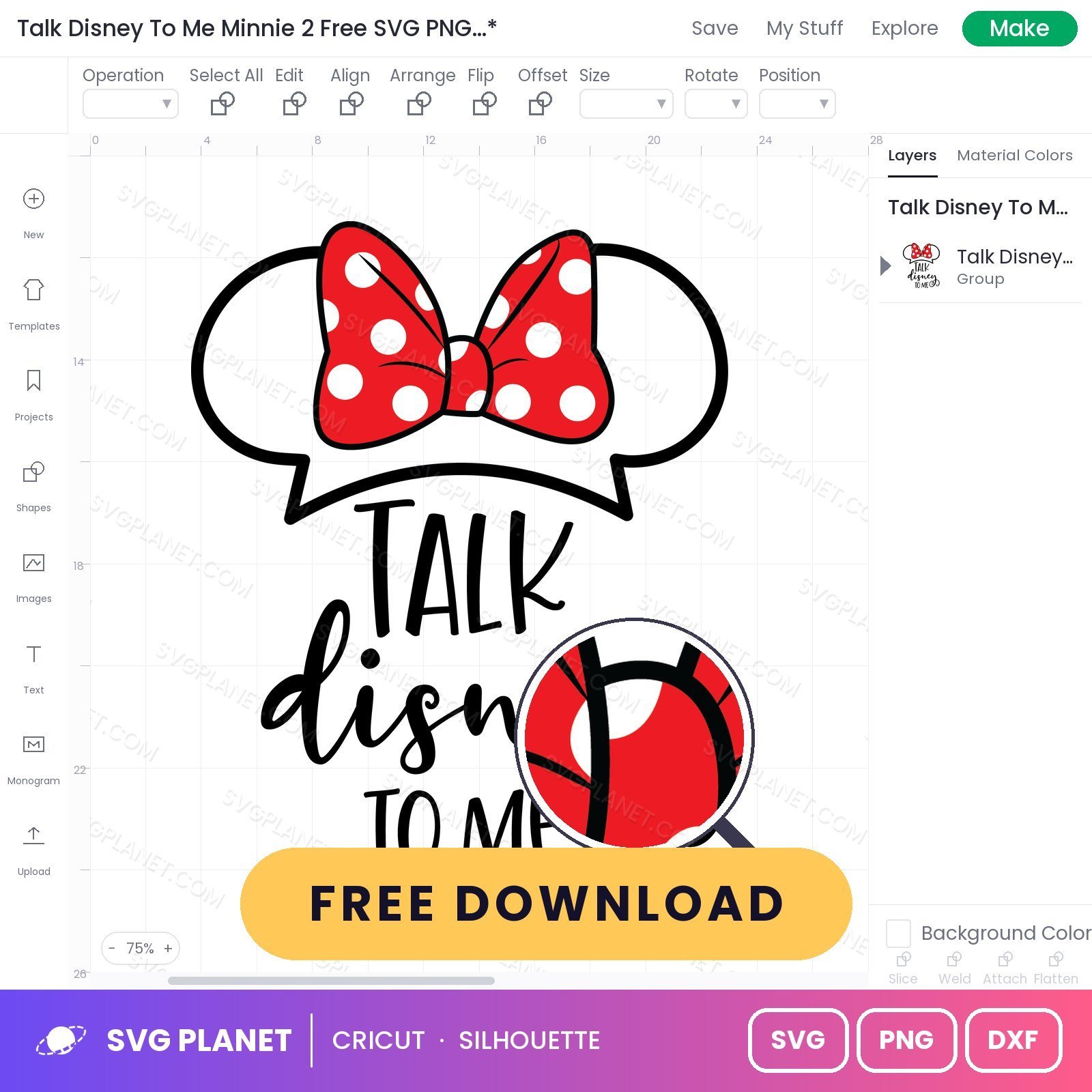 Talk Disney To Me Minnie 2 Free SVG PNG DXF - Image 3