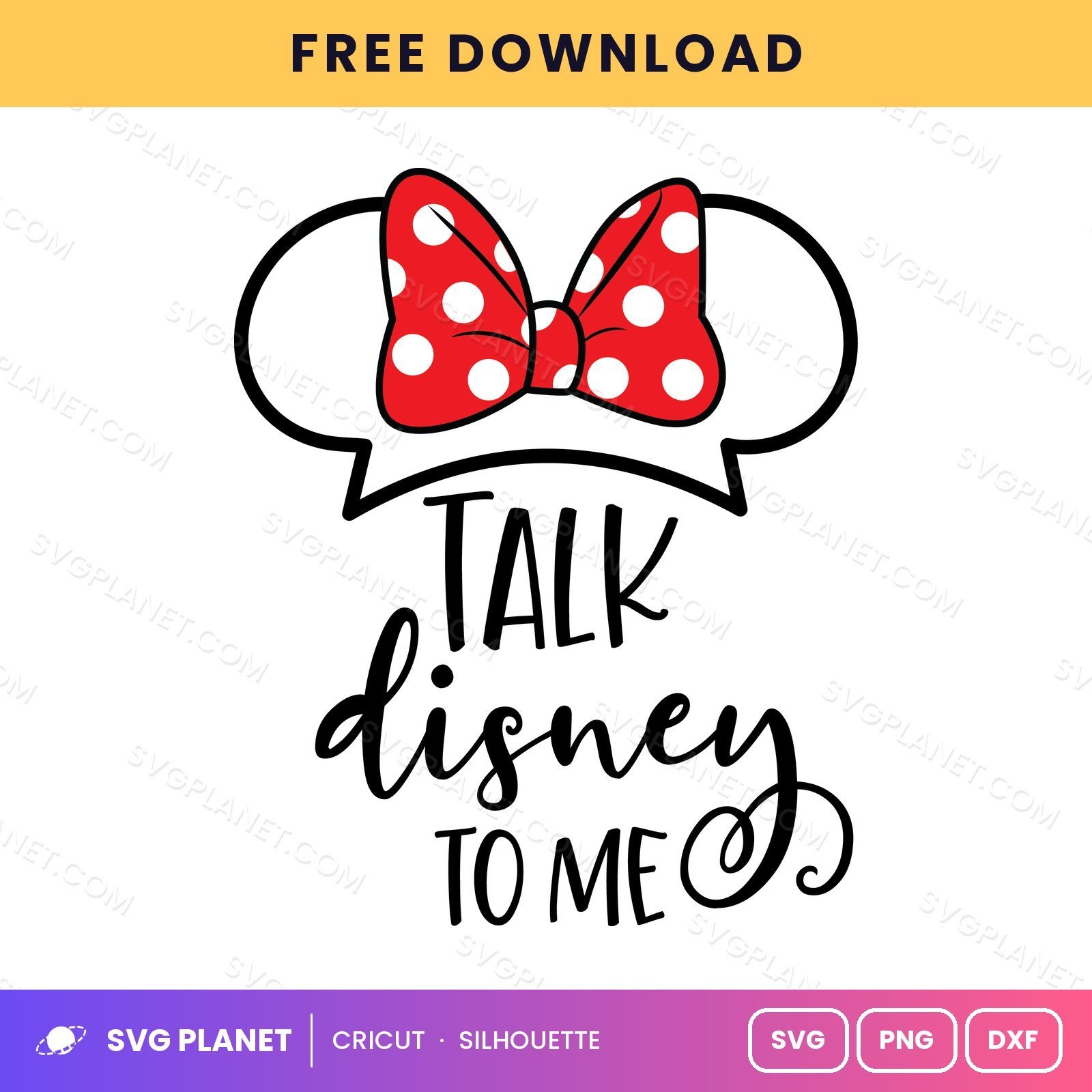 Talk Disney To Me Minnie 2 Free SVG PNG DXF - Image 2
