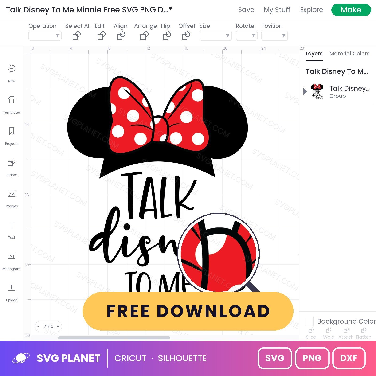 Talk Disney To Me Minnie Free SVG PNG DXF - Image 3