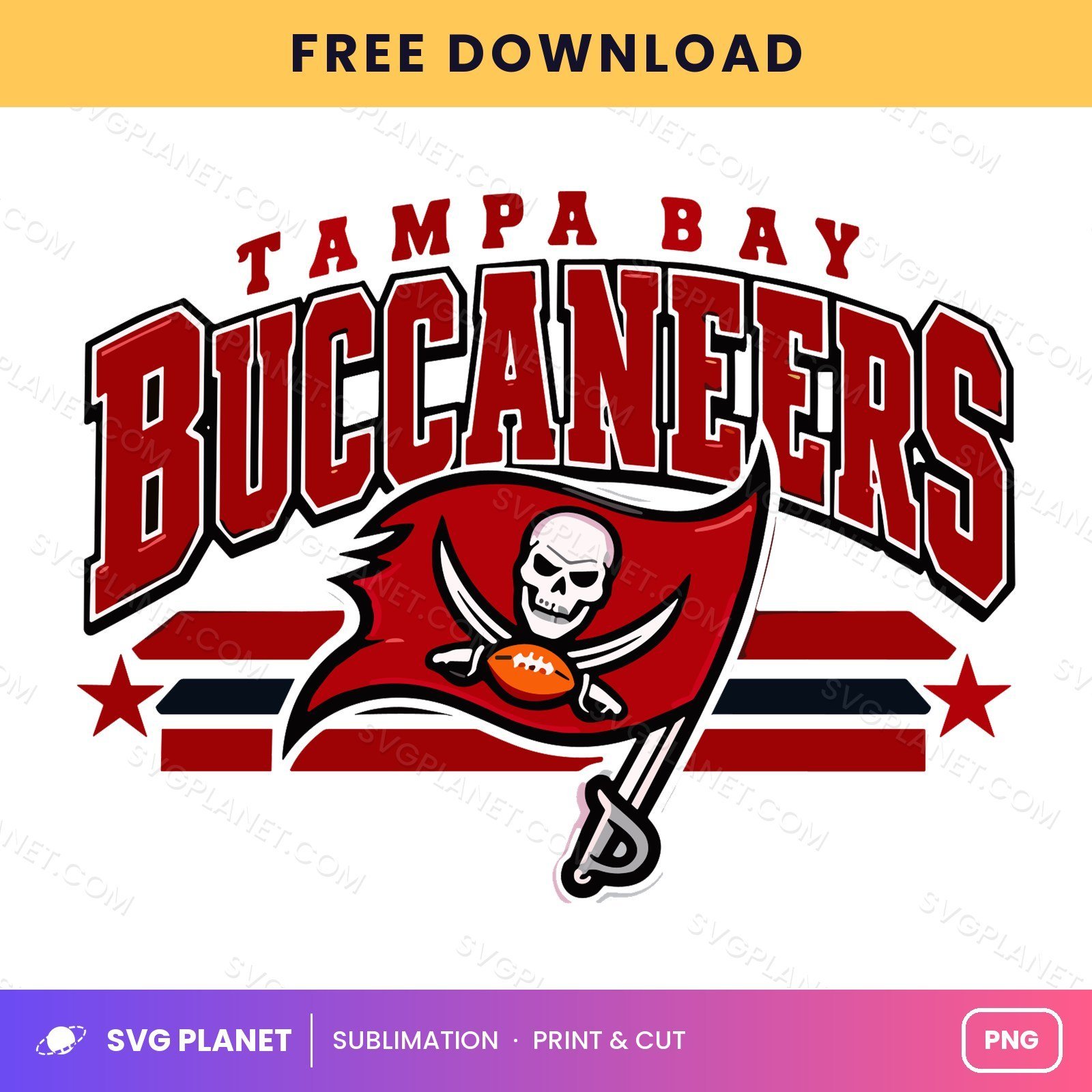 Tampa Bay Buccaneers Football Logo Sublimation Free PNG