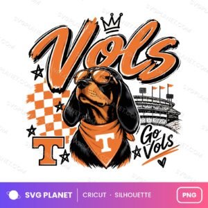 Tennessee Vols Rottweiler, Football Game Day Design, Orange Checkerboard Dog Graphi C