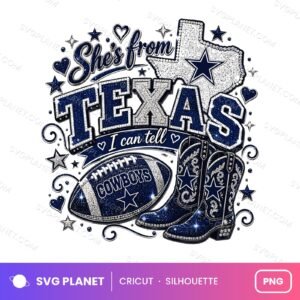 Texas Cowgirl Football, Shirt, She’s From Texas I Can Tell, Western Cowgirl Game Day Shirt, Texas Girl Gift
