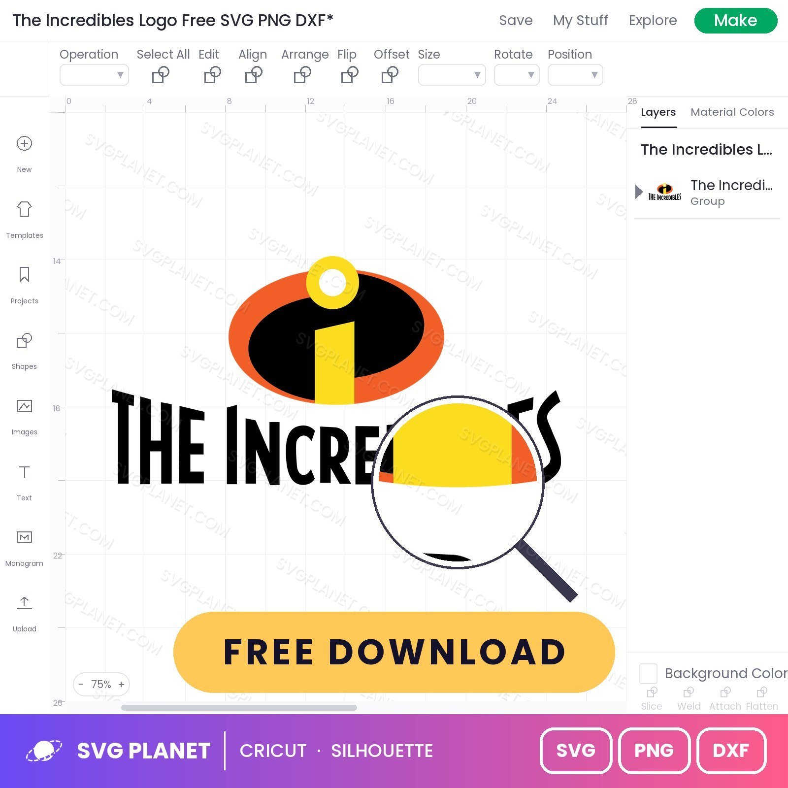 The Incredibles Logo Free SVG PNG DXF - Image 3