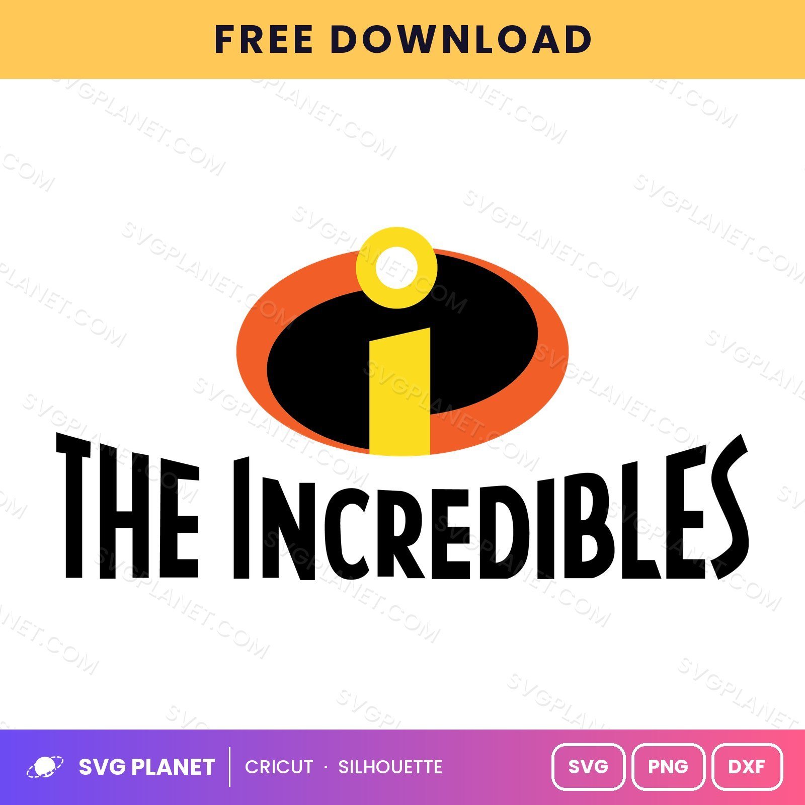 The Incredibles Logo Free SVG PNG DXF - Image 2
