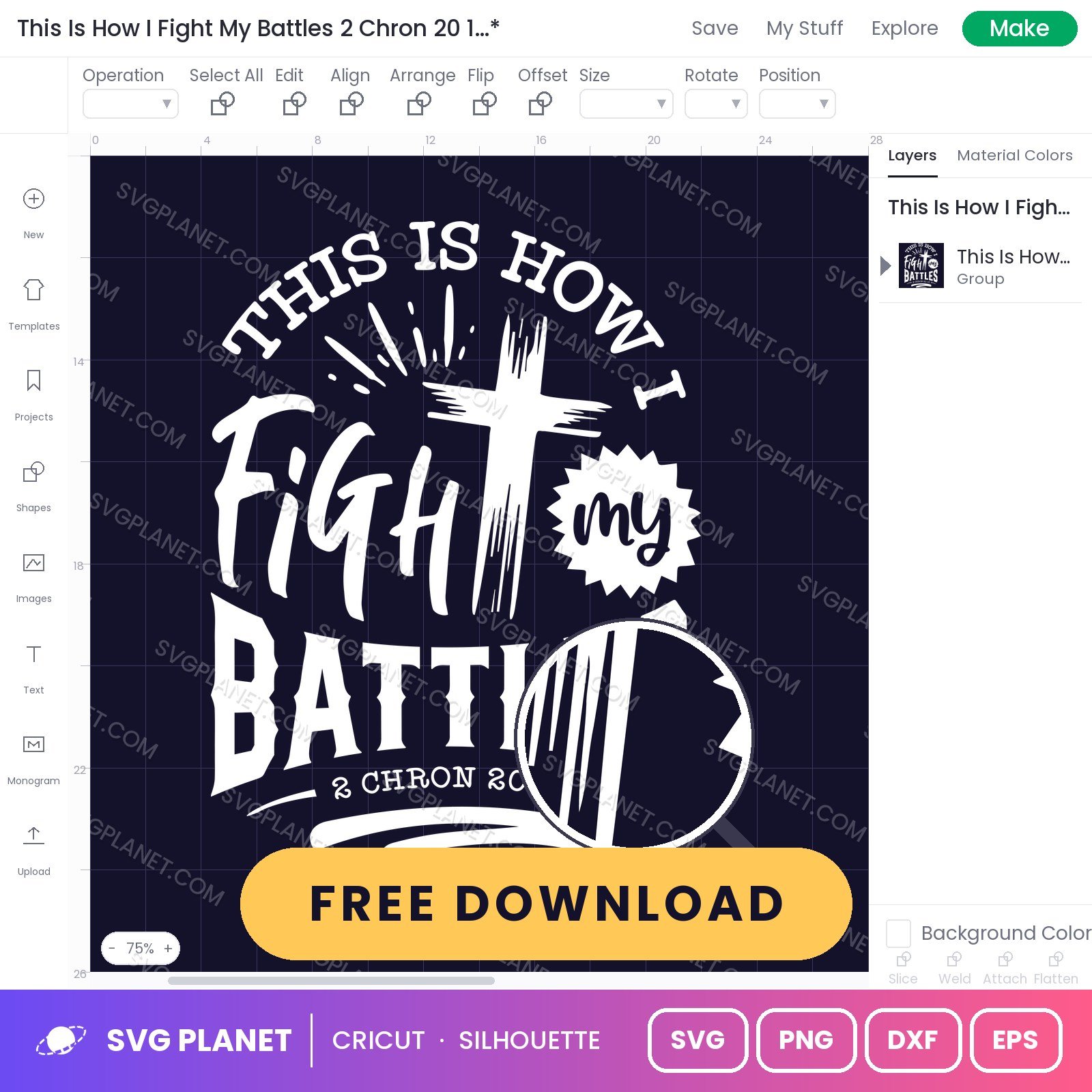 This Is How I Fight My Battles 2 Chron 20 15 Wh Free SVG PNG DXF - Image 2