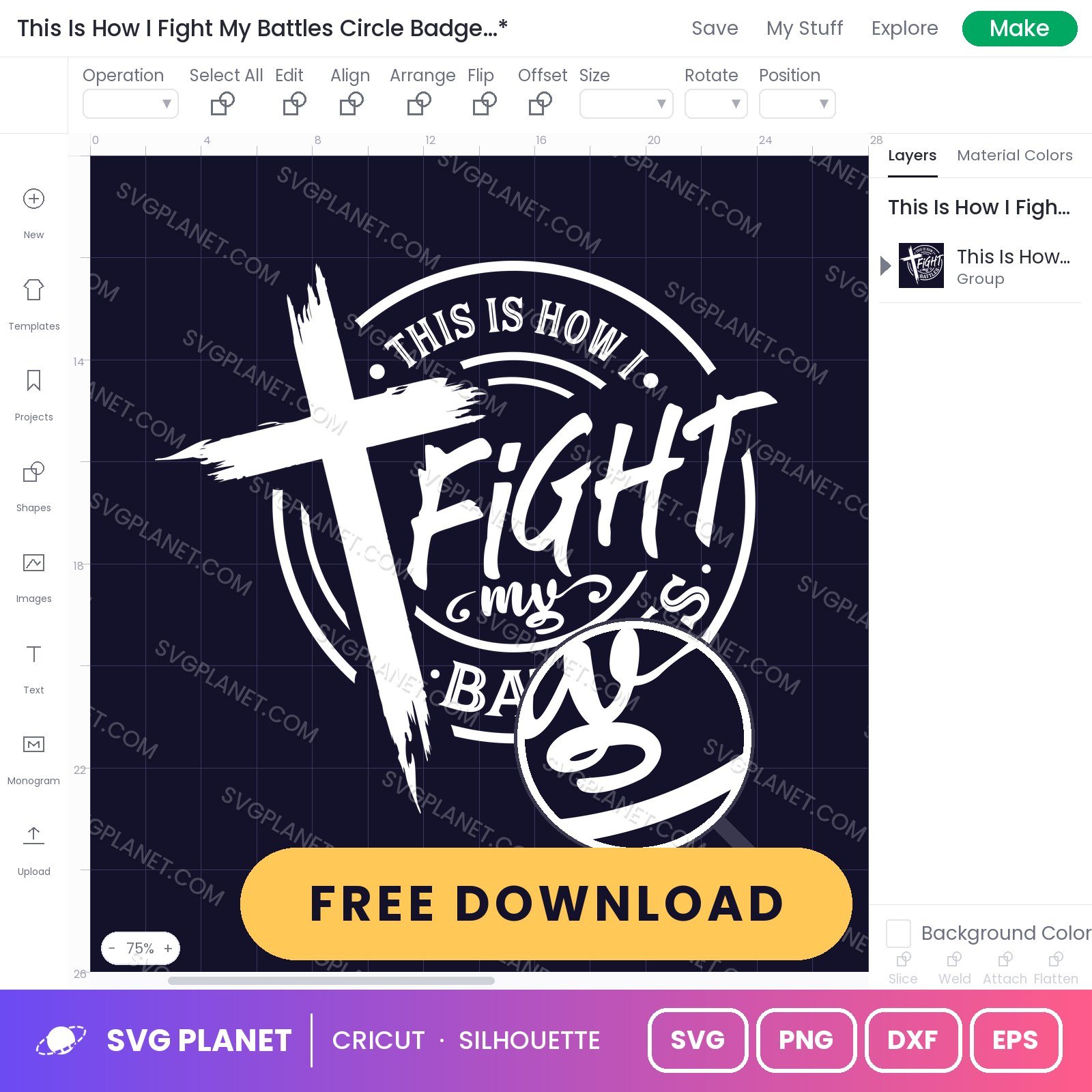 This Is How I Fight My Battles Circle Badge Wh Free SVG PNG DXF - Image 2