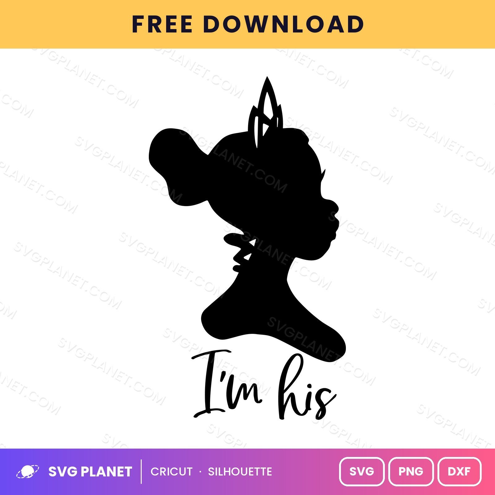 Tiana Im His Free SVG PNG DXF - Image 2