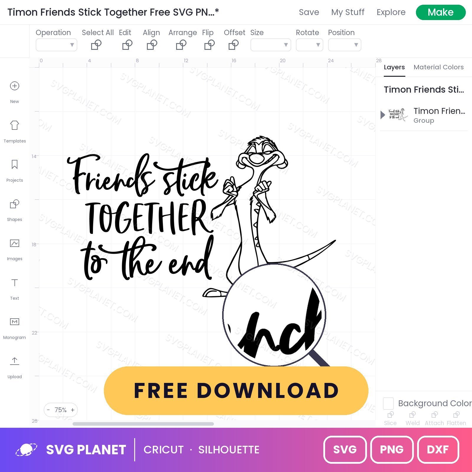 Timon Friends Stick Together Free SVG PNG DXF - Image 3