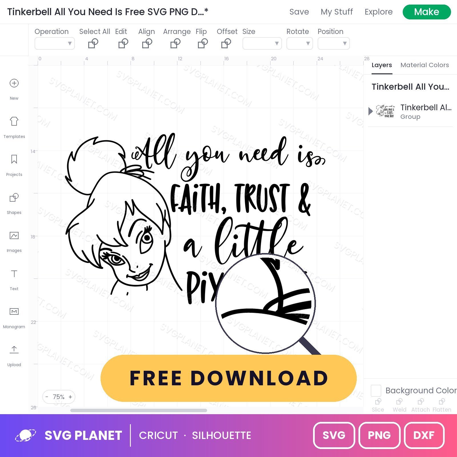 Tinkerbell All You Need Is Free SVG PNG DXF - Image 3