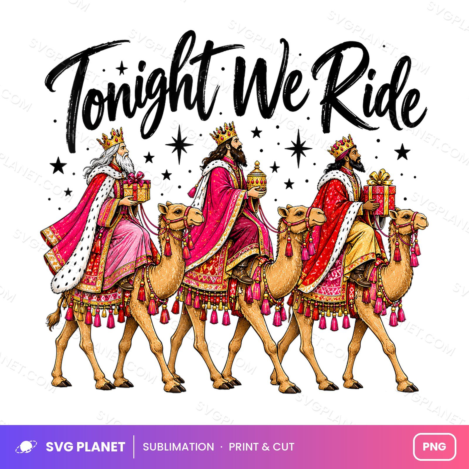 Tonight We Ride Three Kings On Camels Epiphany Other PNG