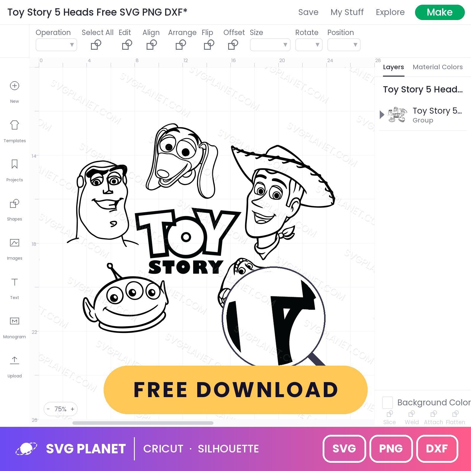 Toy Story 5 Heads Free SVG PNG DXF - Image 3
