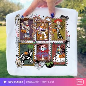 Toy Story Halloween Postage Stamps Grid PNG