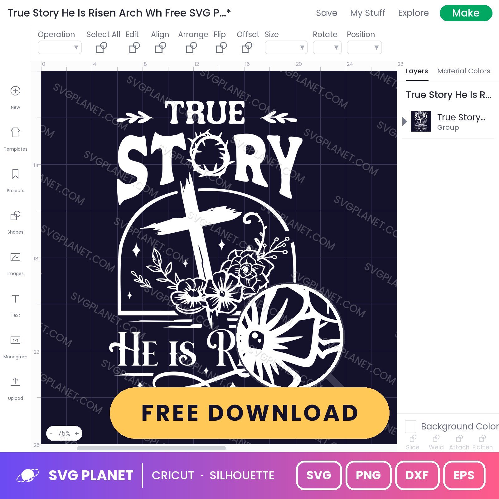 True Story He Is Risen Arch Wh Free SVG PNG DXF - Image 2