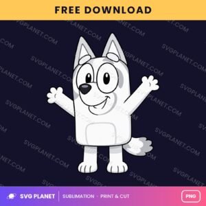 White Puppy Arms Up Outline Free Sublimation PNG