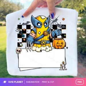 Wolverine Ghost Trick Or Treat Blank Name Sign PNG