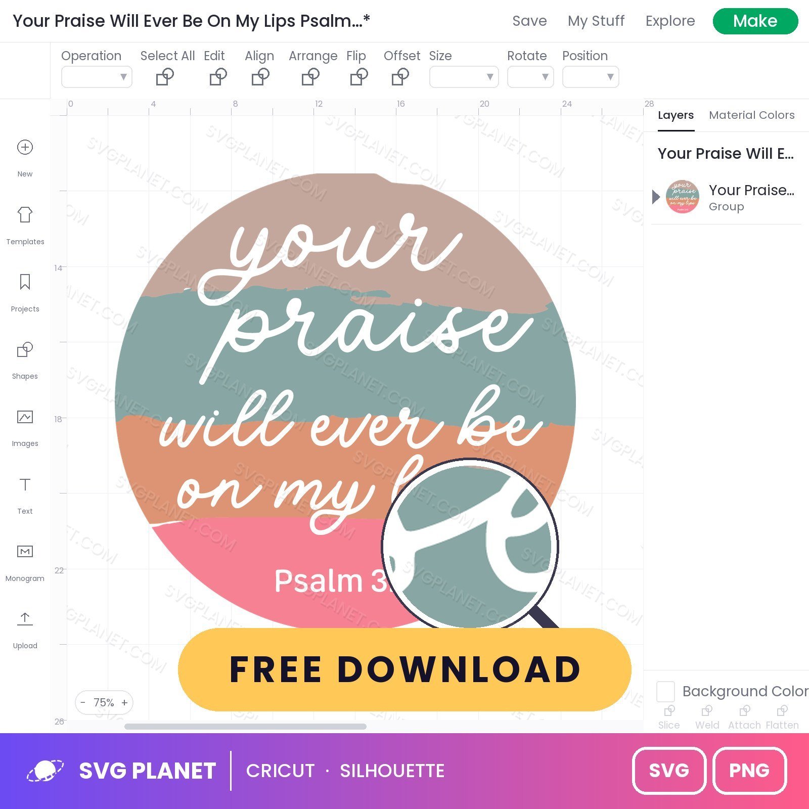 Your Praise Will Ever Be On My Lips Psalm 3 41 SVG - Image 2